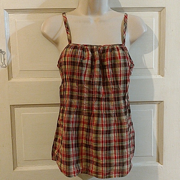 New York & Company Tops - New York & Company Sheer Plaid Cami M